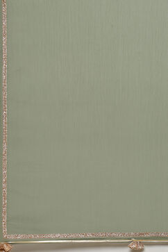 Olive Green Art Silk Straight Suit Set image number 5